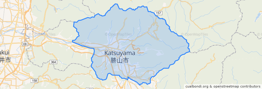 Mapa de ubicacion de 勝山市.