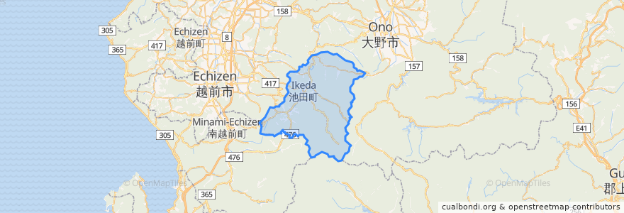 Mapa de ubicacion de 池田町.