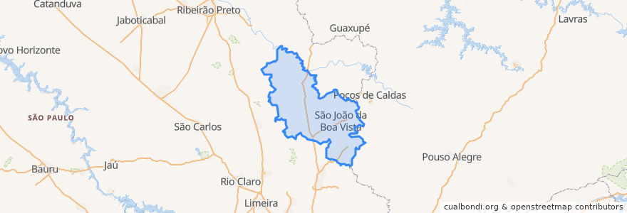 Mapa de ubicacion de Região Imediata de São João da Boa Vista.