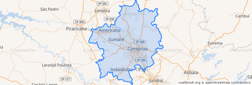 Mapa de ubicacion de Região Imediata de Campinas.