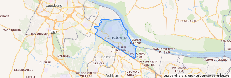 Mapa de ubicacion de Lansdowne.