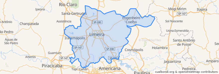 Mapa de ubicacion de Região Imediata de Limeira.