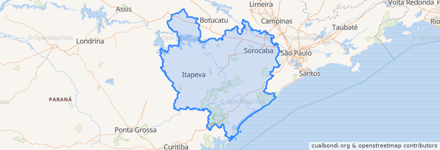 Mapa de ubicacion de Região Geográfica Intermediária de Sorocaba.