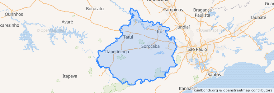 Mapa de ubicacion de Região Metropolitana de Sorocaba.