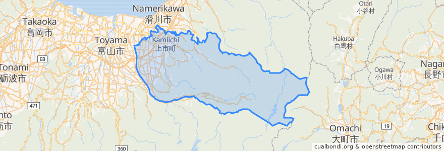 Mapa de ubicacion de Nakaniikawa County.