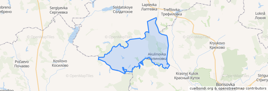 Mapa de ubicacion de Акулиновское сельское поселение.