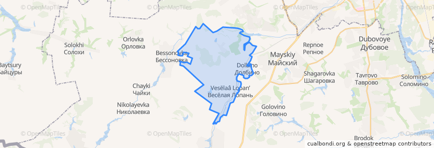 Mapa de ubicacion de Весёлолопанское сельское поселение.