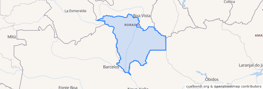 Mapa de ubicacion de Região Geográfica Intermediária de Rorainópolis-Caracaraí.