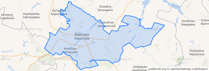 Mapa de ubicacion de городское поселение Ракитное.