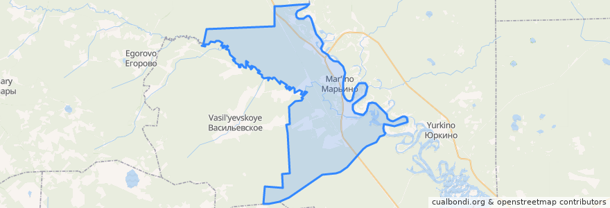 Mapa de ubicacion de Марьинское сельское поселение.