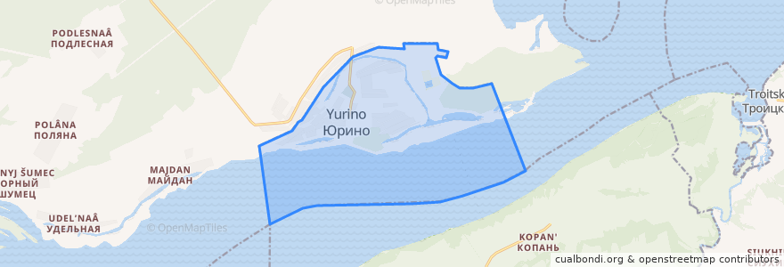 Mapa de ubicacion de городское поселение Юрино.