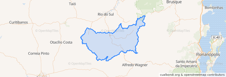 Mapa de ubicacion de Região Geográfica Imediata de Ituporanga.