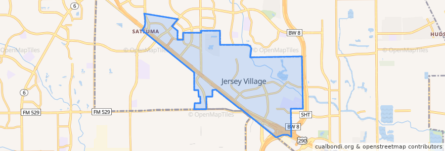 Mapa de ubicacion de Jersey Village.