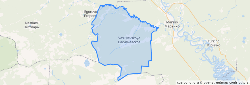 Mapa de ubicacion de Васильевское сельское поселение.