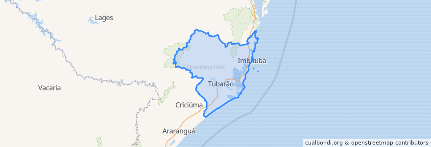 Mapa de ubicacion de Região Geográfica Imediata de Tubarão.