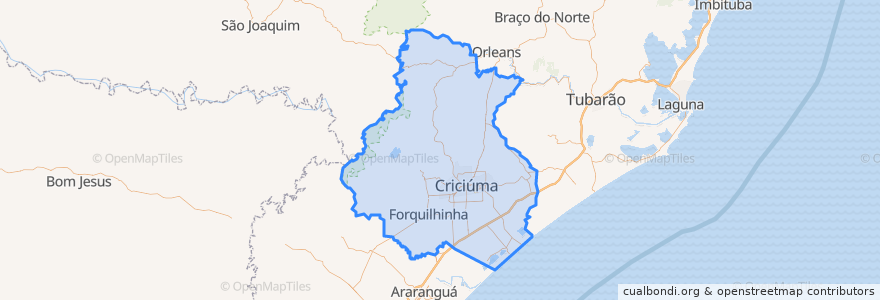 Mapa de ubicacion de Região Geográfica Imediata de Criciúma.