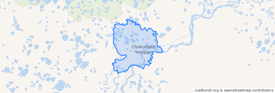 Mapa de ubicacion de городское поселение Чокурдах.