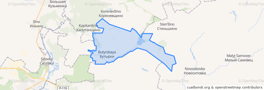 Mapa de ubicacion de Бутырский сельсовет.