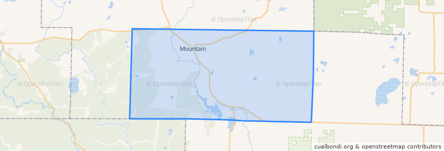 Mapa de ubicacion de Town of Mountain.