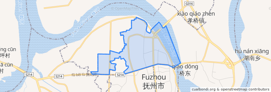 Mapa de ubicacion de 六水桥街道.