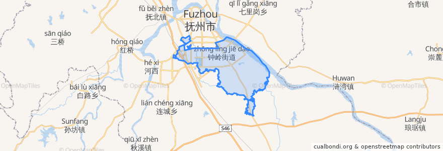 Mapa de ubicacion de Zhongling Subdistrict.