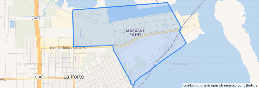 Mapa de ubicacion de Morgan's Point.
