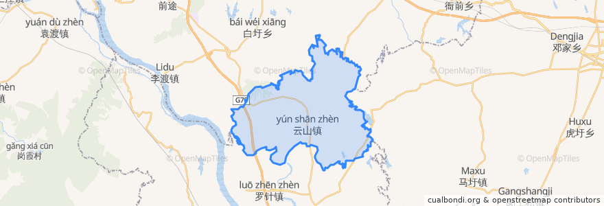 Mapa de ubicacion de 云山镇.