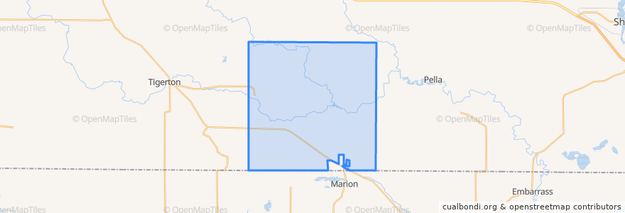 Mapa de ubicacion de Town of Grant.