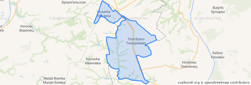 Mapa de ubicacion de Тимирязевский сельсовет.