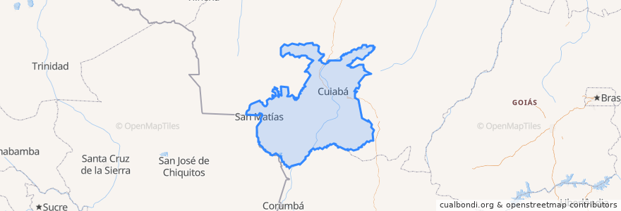 Mapa de ubicacion de Região Geográfica Intermediária de Cuiabá.