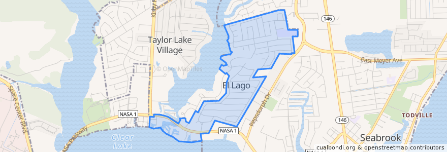 Mapa de ubicacion de El Lago.