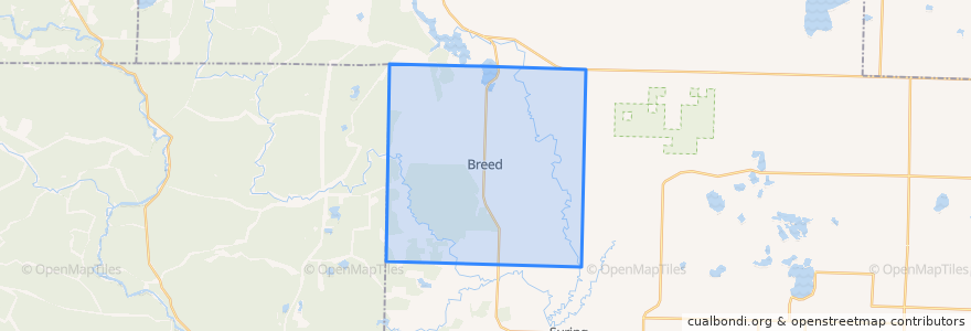 Mapa de ubicacion de Town of Breed.