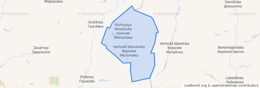 Mapa de ubicacion de Верхне-Мосоловский сельсовет.