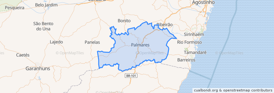 Mapa de ubicacion de Região Geográfica Imediata de Palmares.