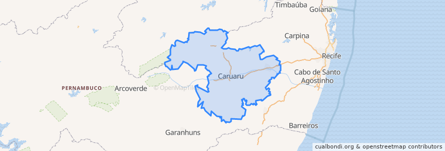 Mapa de ubicacion de Região Geográfica Imediata de Caruaru.