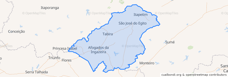 Mapa de ubicacion de Região Geográfica Imediata de Afogados da Ingazeira.