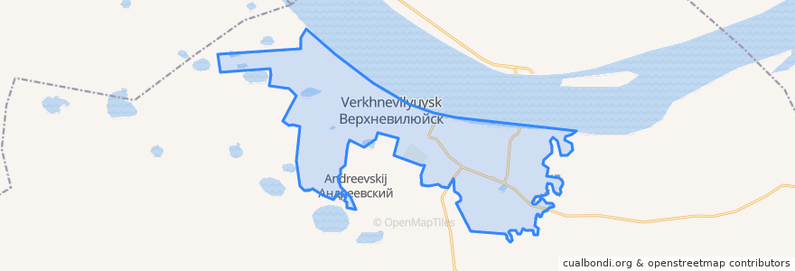 Mapa de ubicacion de Верхневилюйский наслег.