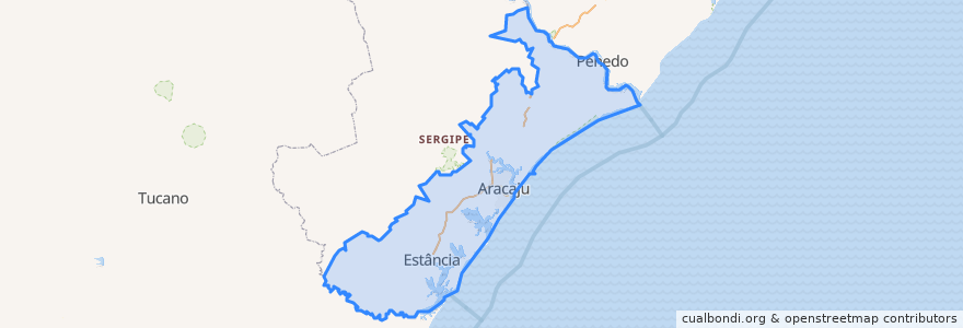 Mapa de ubicacion de Região Geográfica Intermediária de Aracaju.