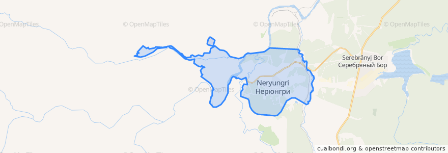 Mapa de ubicacion de городское поселение Нерюнгри.