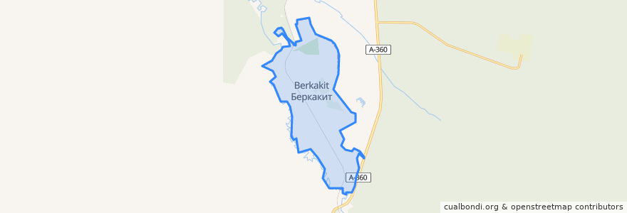 Mapa de ubicacion de городское поселение Беркакит.