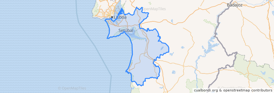 Mapa de ubicacion de Setúbal.