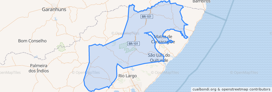 Mapa de ubicacion de Região Geográfica Imediata de Porto Calvo-São Luís do Quitunde.