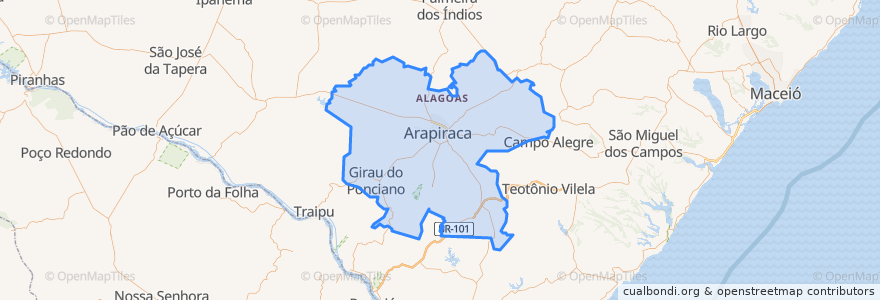 Mapa de ubicacion de Região Geográfica Imediata de Arapiraca.