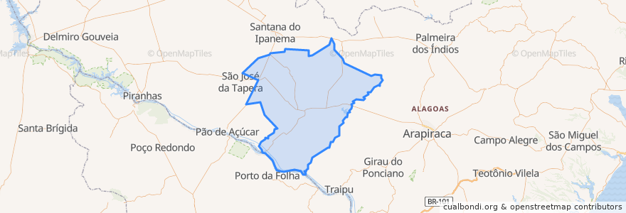 Mapa de ubicacion de Região Geográfica Imediata de Pão de Açúcar-Olho d'Água das Flores-Batalha.