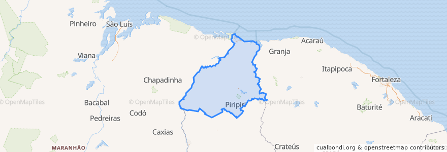 Mapa de ubicacion de Região Geográfica Intermediária de Parnaíba.