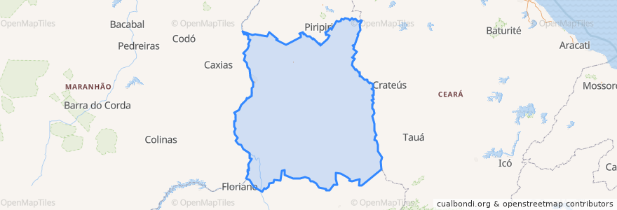 Mapa de ubicacion de Região Geográfica Intermediária de Teresina.