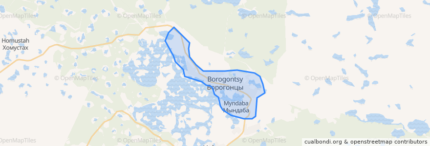 Mapa de ubicacion de Мюрюнский наслег.