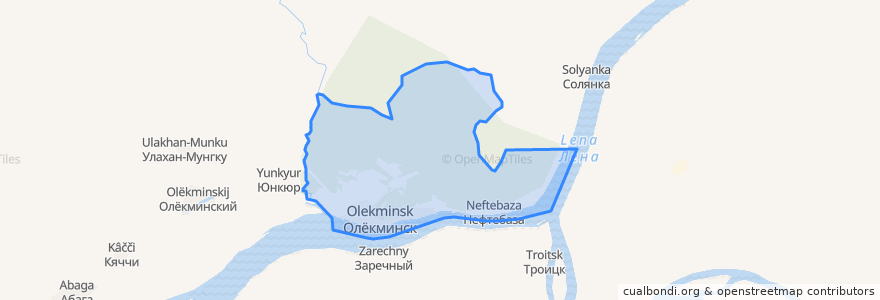 Mapa de ubicacion de городское поселение Олекминск.