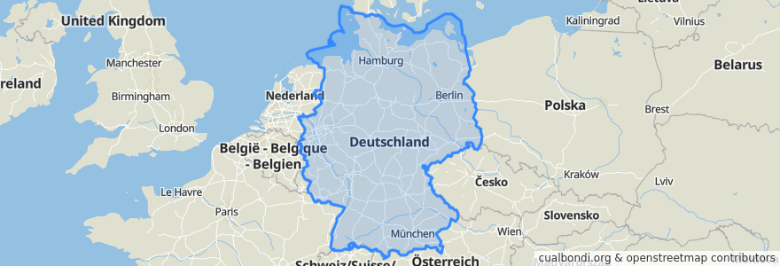 Mapa de ubicacion de Deutschland.