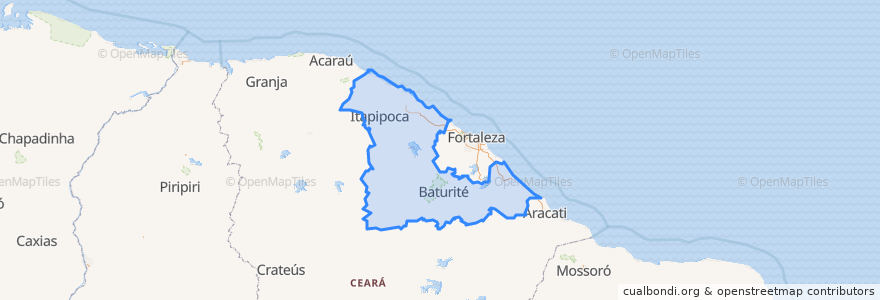 Mapa de ubicacion de Região Geográfica Intermediária de Crateús.